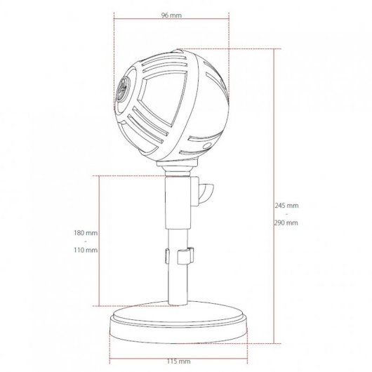 Arozzi Sfera Pro Micrófono Gaming USB Negro