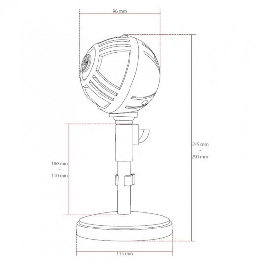 Arozzi Sfera Micrófono Gaming USB Rojo