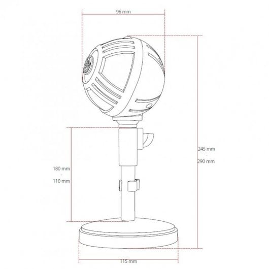 Arozzi Sfera Micrófono Gaming USB Negro
