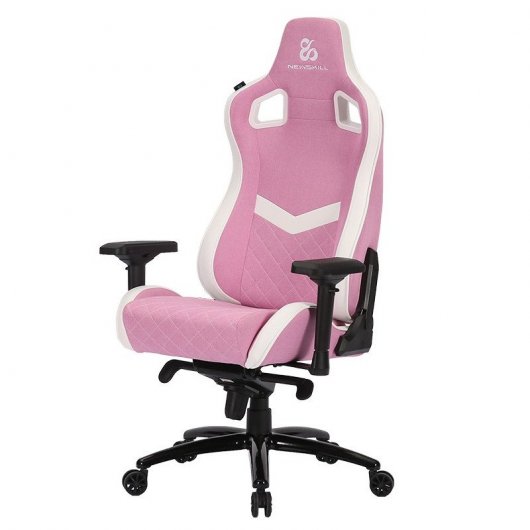 Sedia da gaming Newskill Osiris Zephyr in tessuto traspirante bianco/rosa
