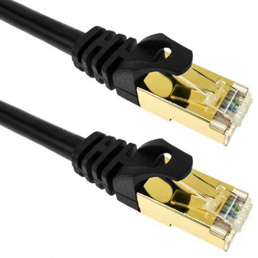 BeMatik Cable de Red SFTP RJ45 Cat.7 25cm Negro