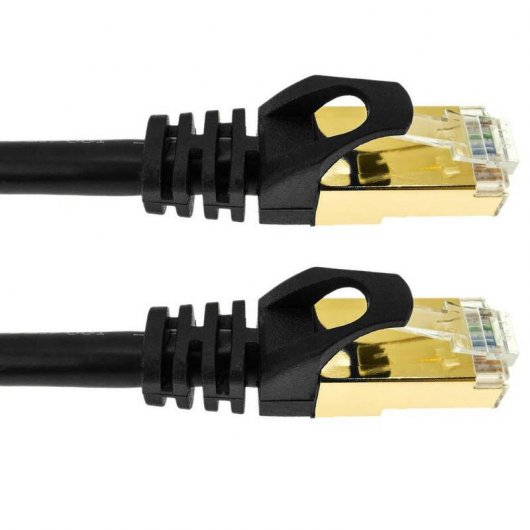 BeMatik Cable de Red SFTP RJ45 Cat.7 25cm Negro