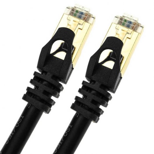 BeMatik Cable de Red SFTP RJ45 Cat.7 25cm Negro