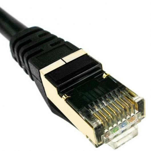 BeMatik Cable de Red SFTP RJ45 Cat.7 25cm Negro