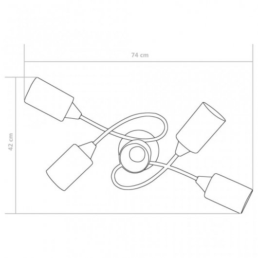 VidaXL Lámpara de Techo Pantallas Cerámica 3xE14 Blanco