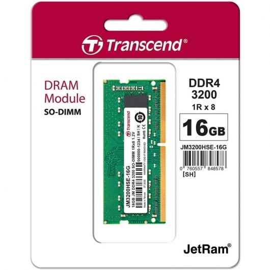 Transcend JetRam JM3200HSE-16G memoria 16 GB 1 x 16 GB DDR4 3200 MHz