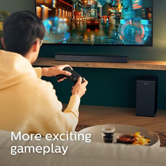 Philips B7305/10 Barra de Sonido 2.1 Bluetooth con Subwoofer 300W