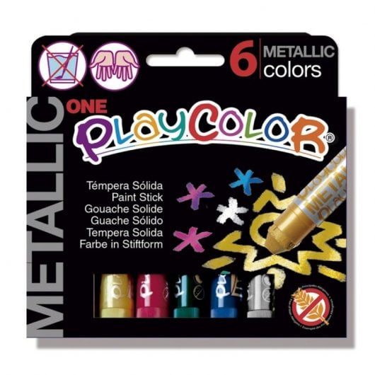 Instant PlayColor Metallic Une boîte de 6 bâtons de détrempe Couleurs métalliques assorties