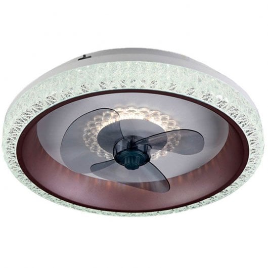 Tegaluxe Diamond Ventilador de Techo con Luz y Mando 50W Marrón