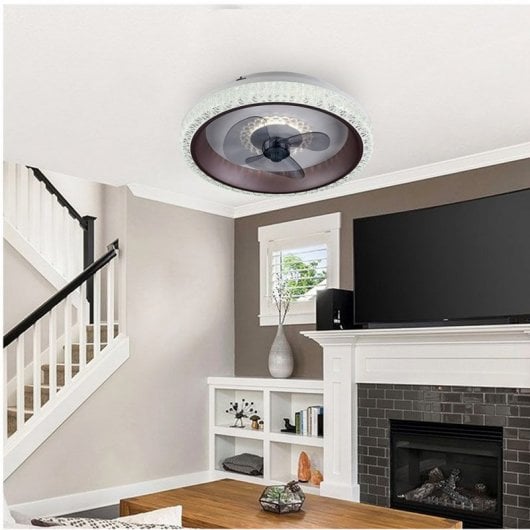 Tegaluxe Diamond Ventilador de Techo con Luz y Mando 50W Marrón
