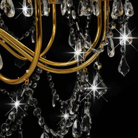 VidaXL Lámpara Colgante de Araña 15xE14 Dorada