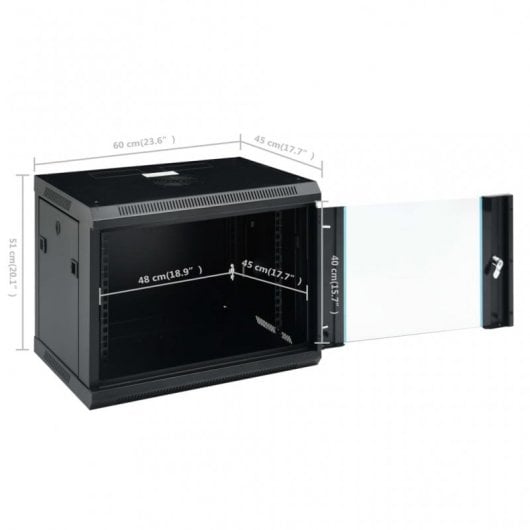VidaXL Armario Rack 19" 9U 600x450x510mm