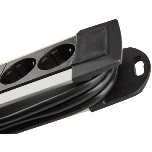 Brennenstuhl Premium-Alu-Line Regleta de Enchufes con 6 Tomas de Corriente 3m Plateado/Negro
