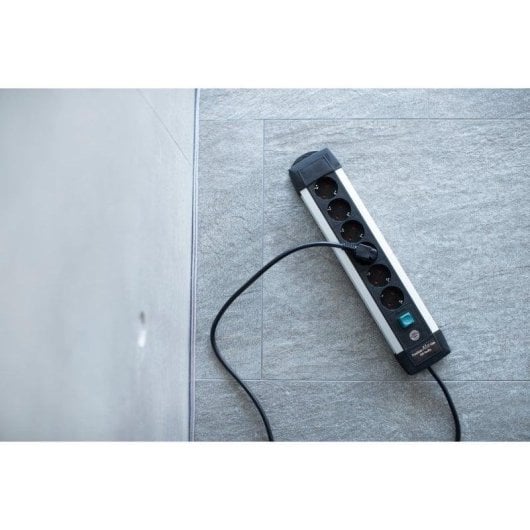 Multiprise Brennenstuhl Premium-Alu-Line 6 Prises Interrupteur Protection Montage mural