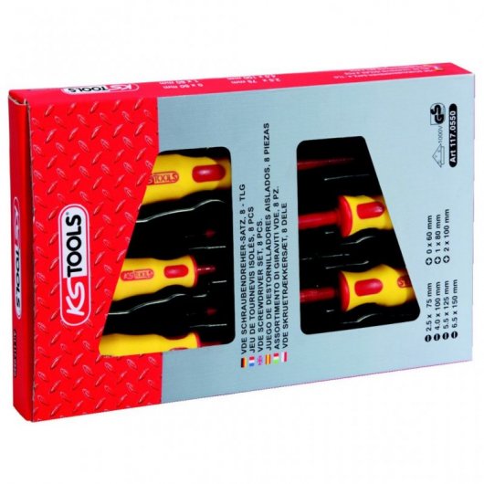 KS Tools Set 8 Destornilladores + Comprobador de Tensión