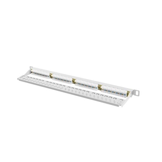 Panel de Conexión Lanberg PPU6-0024-S 24 Puertos RJ-45 Cat 6 0.5U Gris Rack 19” Cable Manager