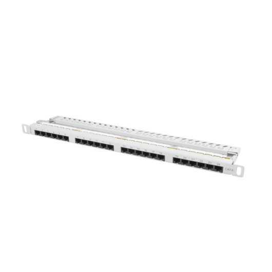 Panel de Conexión Lanberg PPU6-0024-S 24 Puertos RJ-45 Cat 6 0.5U Gris Rack 19” Cable Manager