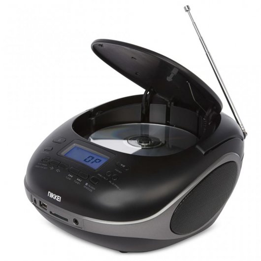 Nikkei NPRC56BK Reproductor CD/MP3 con Radio FM/USB Negro