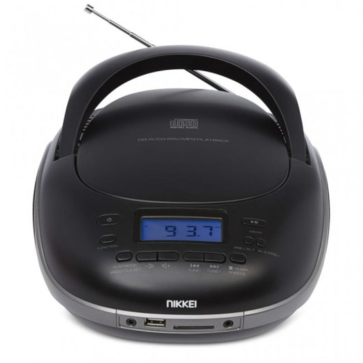 Nikkei NPRC56BK Reproductor CD/MP3 con Radio FM/USB Negro