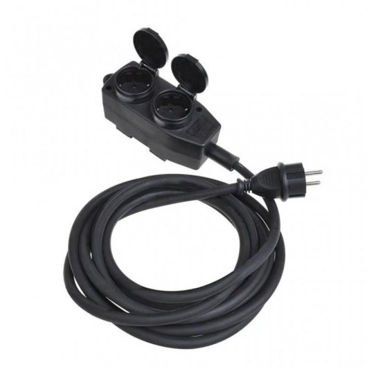 ProPlus Cable Extensión de Alimentación 4 Tomas Schuko 5m Negro