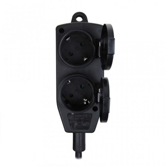 ProPlus Cable Extensión de Alimentación 4 Tomas Schuko 5m Negro