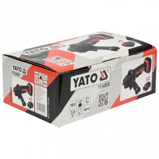 Yato Amoladora Angular + 2 Baterías 18V