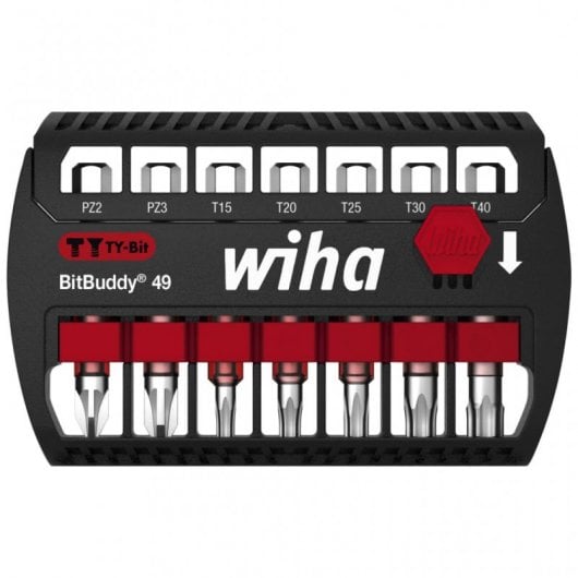 Wiha Ty Pozidriv Torx Bitbuddy Jeu d'embouts 49 mm 8 pièces