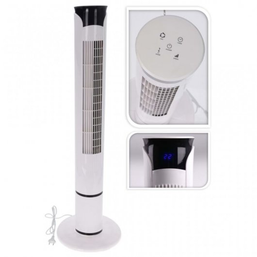 Excellent ventilateur tour électrique avec télécommande 45W blanc