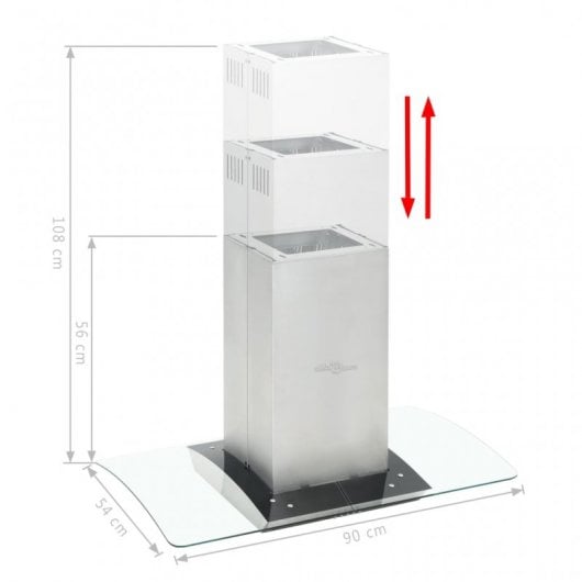 VidaXL Campana Decorativa 90cm D Acero Inoxidable/Cristal Templado