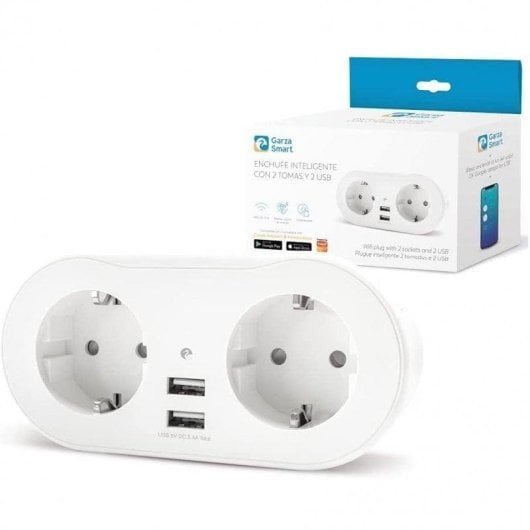 Prise intelligente Garza Smarthome Wi-Fi Commande vocale Double USB