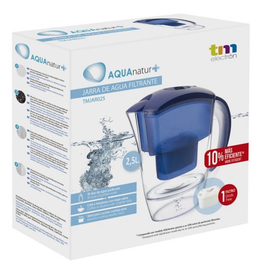 TM Electron Aquanatur Jarra Filtradora de Agua 2.5L Azul