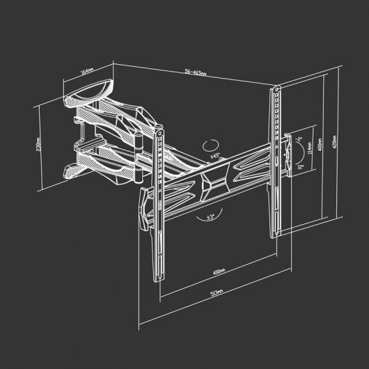 Supporto TV inclinabile/girevole TM Electron 32"/60" VESA 400x400 Max 30 kg