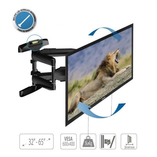 Supporto TV inclinabile/girevole TM Electron 32"/65" VESA 600x400 Max 50Kg