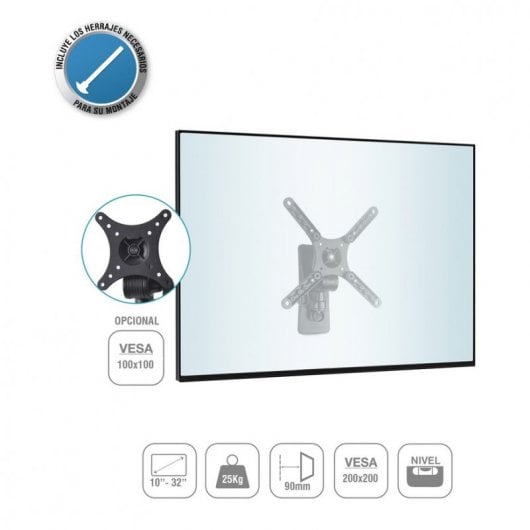 TM Electron Soporte Abatible para TV 10"/32" VESA 200x200 Max 25Kg