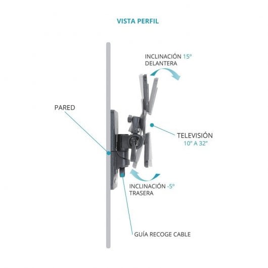 TM Electron Soporte Abatible para TV 10"/32" VESA 200x200 Max 25Kg