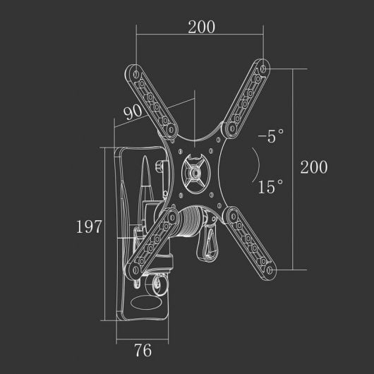 TM Electron Soporte Abatible para TV 10"/32" VESA 200x200 Max 25Kg