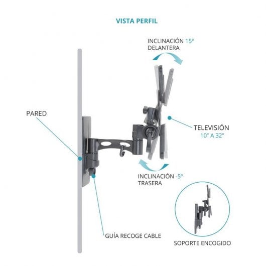 TM Electron neig-/schwenkbare TV-Halterung, 10 Zoll/32 Zoll, VESA 200 x 200, max. 25 kg