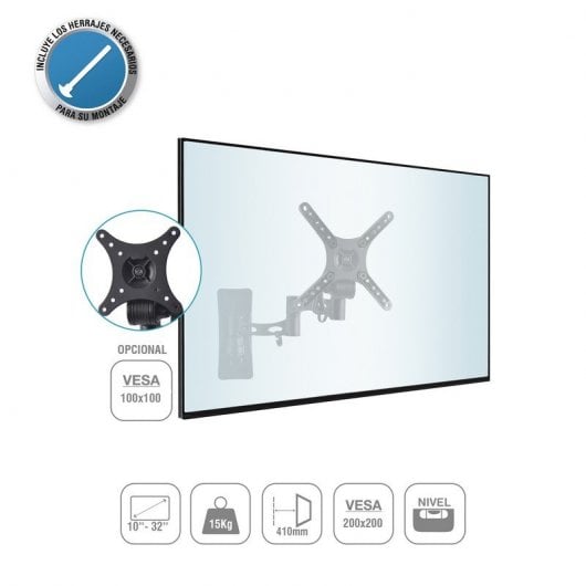 TM Electron Soporte Inclinable/Giratorio para TV 10"/24" VESA 200x200 Max 20Kg