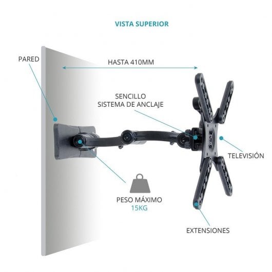 TM Electron Soporte Inclinable/Giratorio para TV 10"/24" VESA 200x200 Max 20Kg