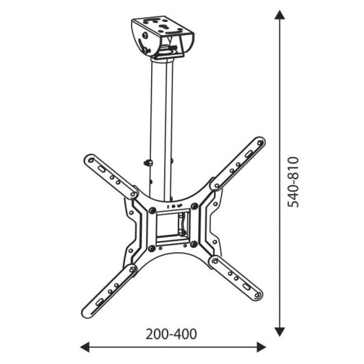 TM Electron Soporte de Techo Inclinable/Giratorio para TV 26"/55" VESA 400×400 Max 30Kg
