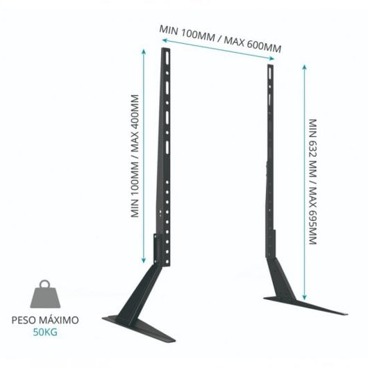Supporto da Tavolo TM Electron per TV 37"/65" VESA 600x400 Max 50Kg