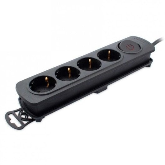 Steckdosenleiste TM Electron 4 Steckplätze mit Schutz und Schalter schwarz