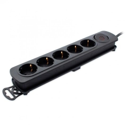 Régua de tomadas TM Electron 5 Tomadas com Proteção e Interruptor Preto