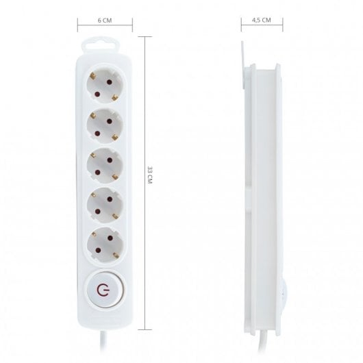 TM Electron Regleta 5 Tomas con Protección Blanco