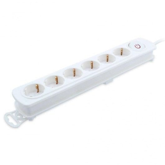 Régua de tomadas TM Electron TMUAD206WH 6 tomadas proteção interruptor 1,4 m cabo