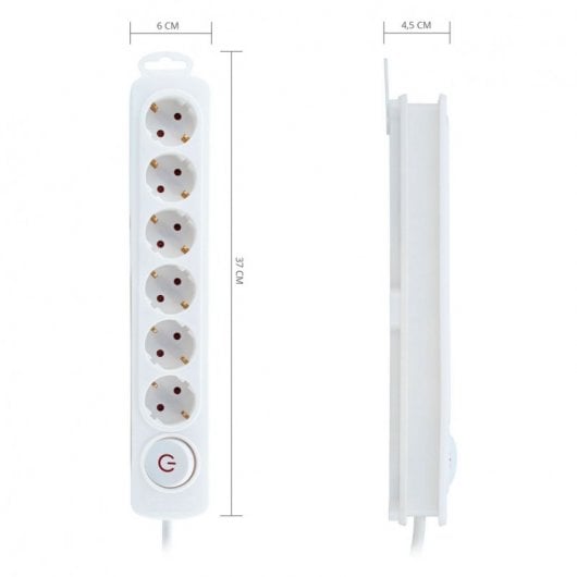 Multiprise Electron TM 6 Prises avec Protection Blanche