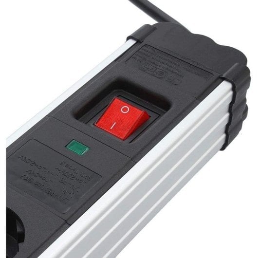 TM Electron Regleta 6 Tomas con Protección Negra