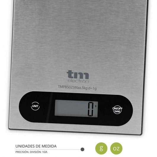 TM Electron Balança de Cozinha 5Kg Aço Inoxidável