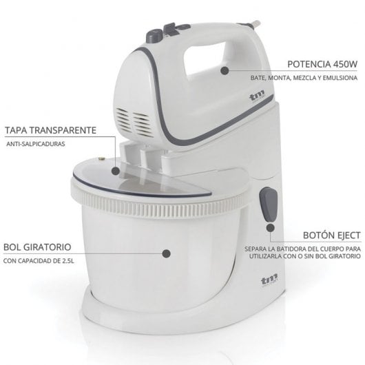 Mélangeur pétrin TM Electron 450W blanc