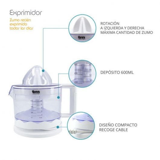 TM Electron Exprimidor Eléctrico 30W Blanco